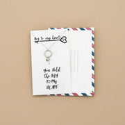 You Hold Key To My Heart 925 Sterling Silver Pendant Adjustable Chain with Message Postcard